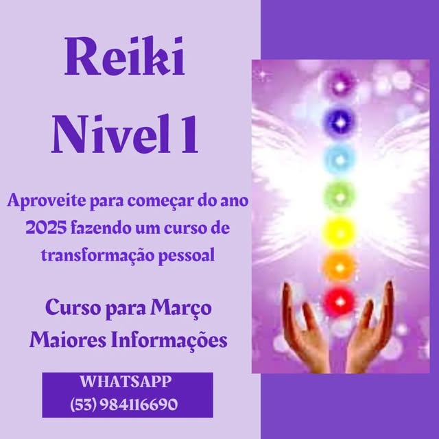 Divulgação de curso de Reiki nível 1